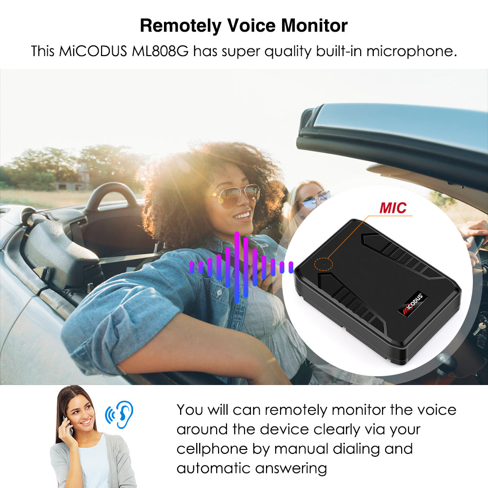 10000mAh Long Battery Life GPS Tracker MiCODUS ML808G Wireless Waterproof 4G Truck Tracking Device With Strong Magnet