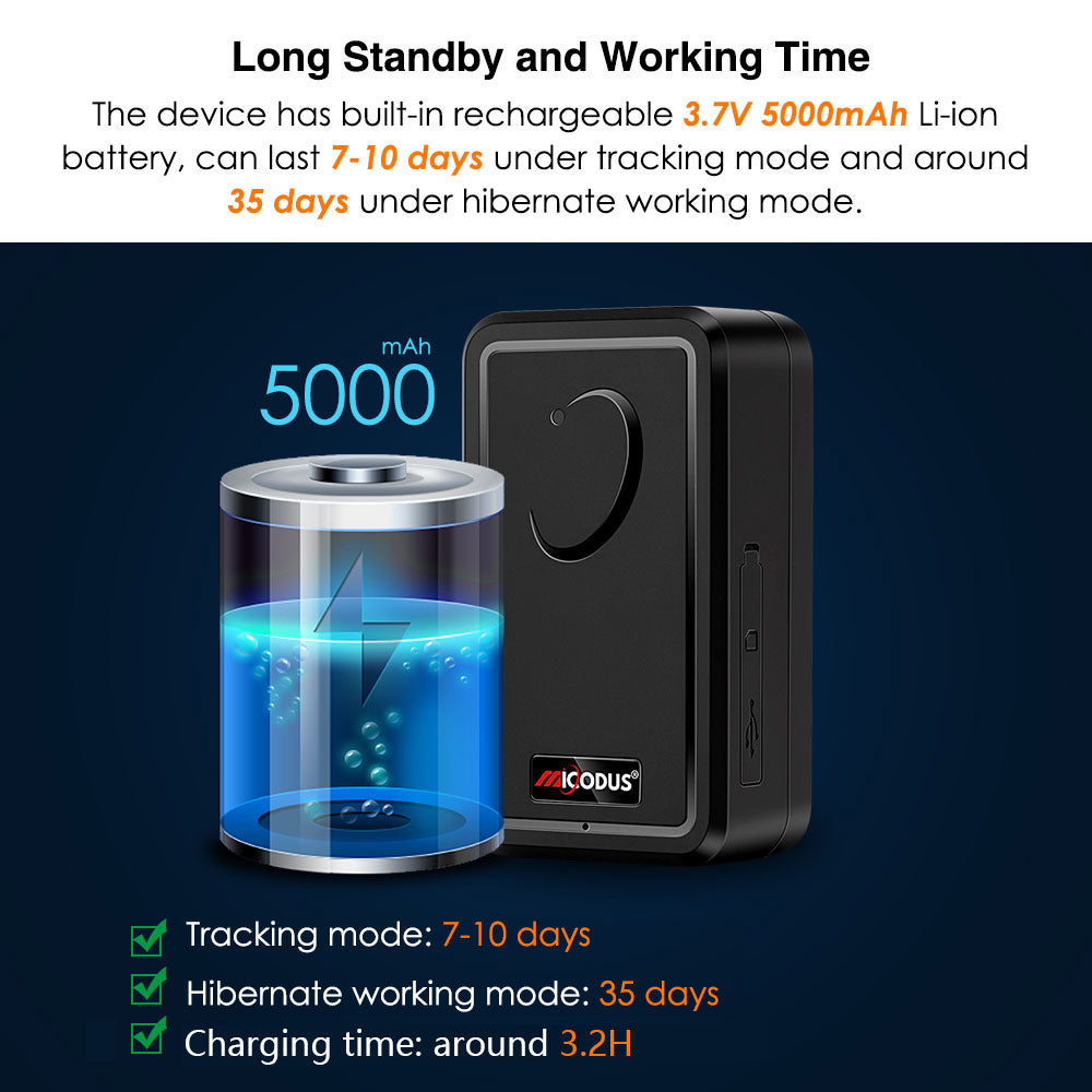 Strong Magnet Wireless GPS Tracker Voice Monitor 5000mAh 4G Car GPS Tracking Device with Temperature Sensor MiCODUS ML500G