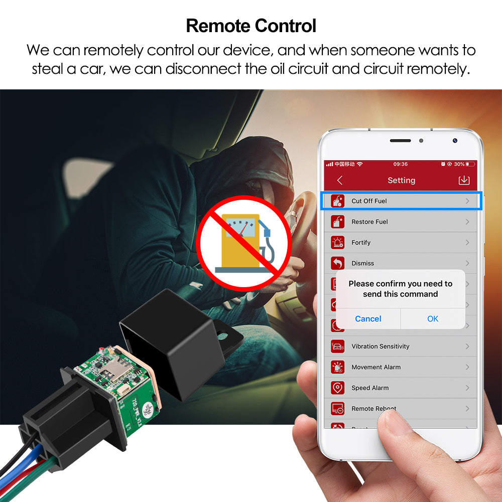 Lifetime Free Tracking Platrform Car Relay GPS Tracker MiCODUS MV730 Engine Cut Off Mini Hidden Motorcycle Location Device