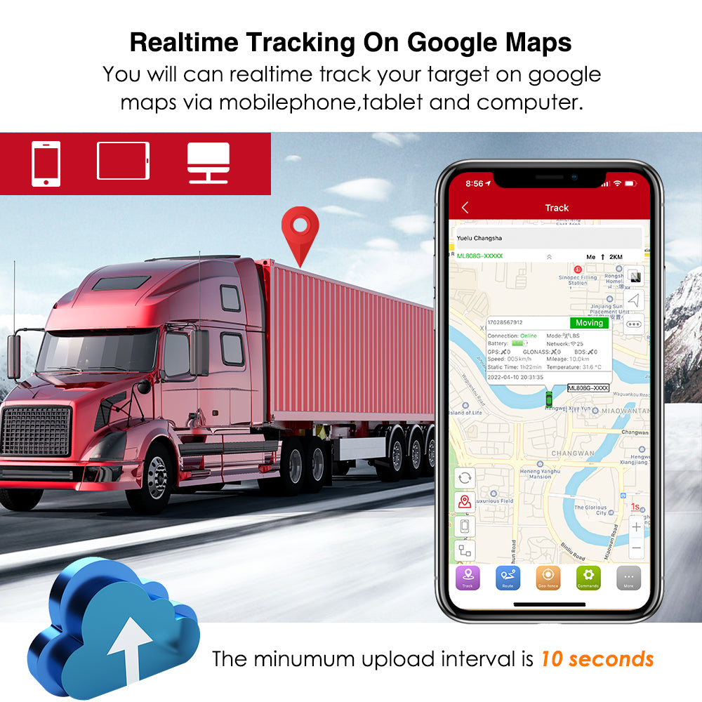 10000mAh Long Battery Life GPS Tracker MiCODUS ML808G Wireless Waterproof 4G Truck Tracking Device With Strong Magnet