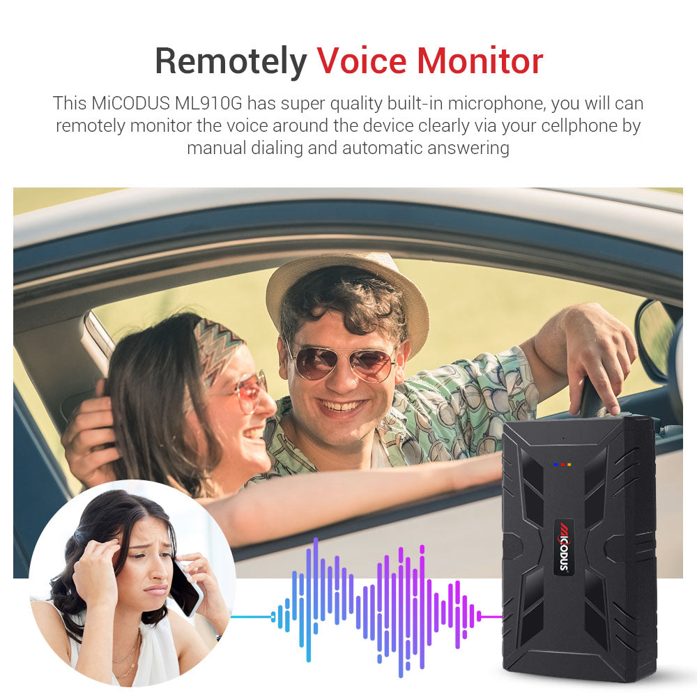 Strong Magnet 10000mAh Aseet 4G GPS Tracker MiCODUS ML910G Voice Monitoring Wireless Portable Anti-theft Car Tracking Device