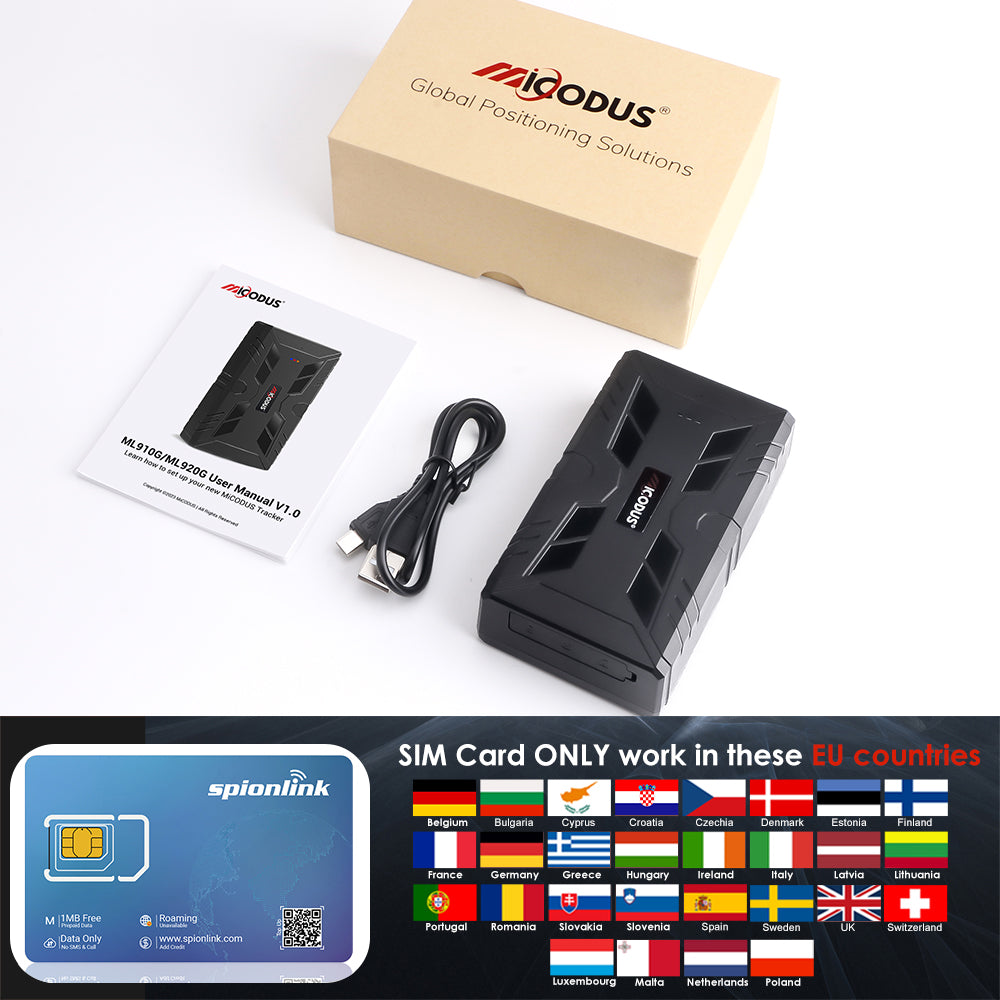 Strong Magnet 10000mAh Aseet 4G GPS Tracker MiCODUS ML910G Voice Monitoring Wireless Portable Anti-theft Car Tracking Device