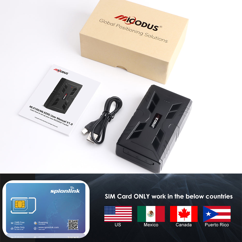 Strong Magnet 10000mAh Aseet 4G GPS Tracker MiCODUS ML910G Voice Monitoring Wireless Portable Anti-theft Car Tracking Device