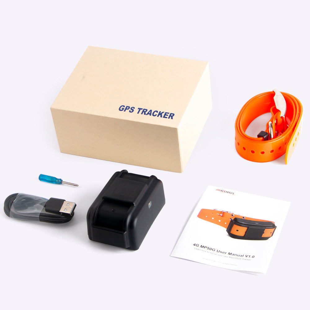 4G Hunting Dog Gps Tracker Collar MiCODUS MP50G IPX7 Waterproof Animals GPS Tracking Device With LED Light and Speaker