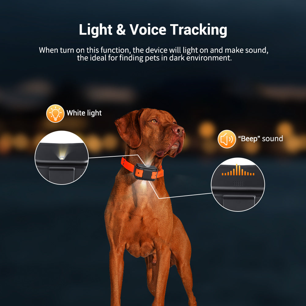 4G Hunting Dog Gps Tracker Collar MiCODUS MP50G IPX7 Waterproof Animals GPS Tracking Device With LED Light and Speaker