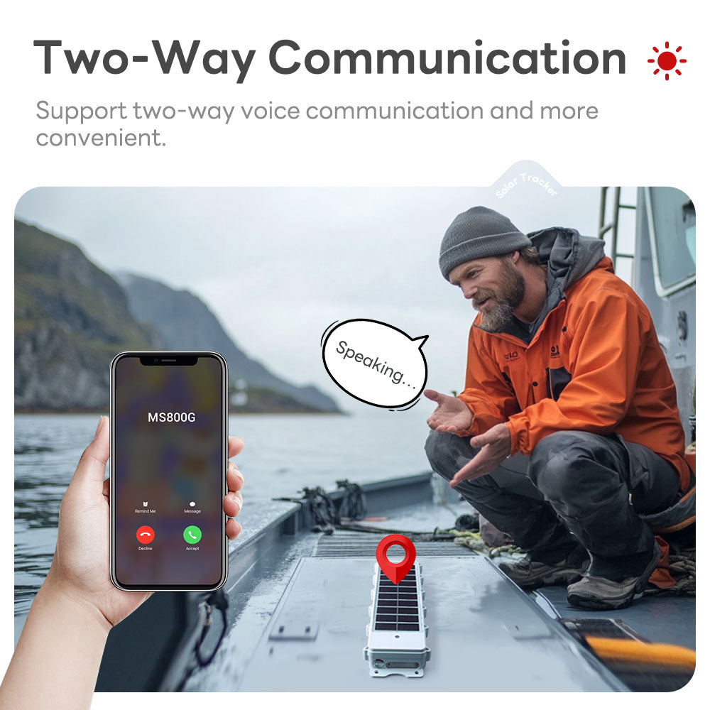 15600mAh Solar Powered Boat GPS Tracker 4G MiCODUS MS800G Waterproof Portable Truck Car GPS Tracking Device With SOS Call