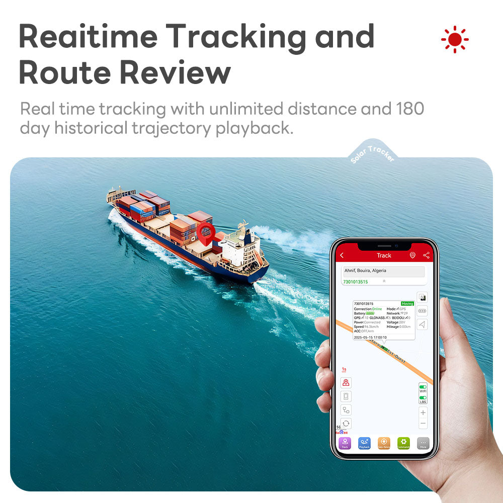 15600mAh Solar Powered Boat GPS Tracker 4G MiCODUS MS800G Waterproof Portable Truck Car GPS Tracking Device With SOS Call