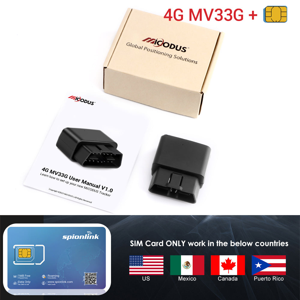 4G OBD2 Vehicle GPS Tracker Realtime MiCODUS MV33G Plug Play Mini OBD Car GPS Tracking Device With Voice Monitoring