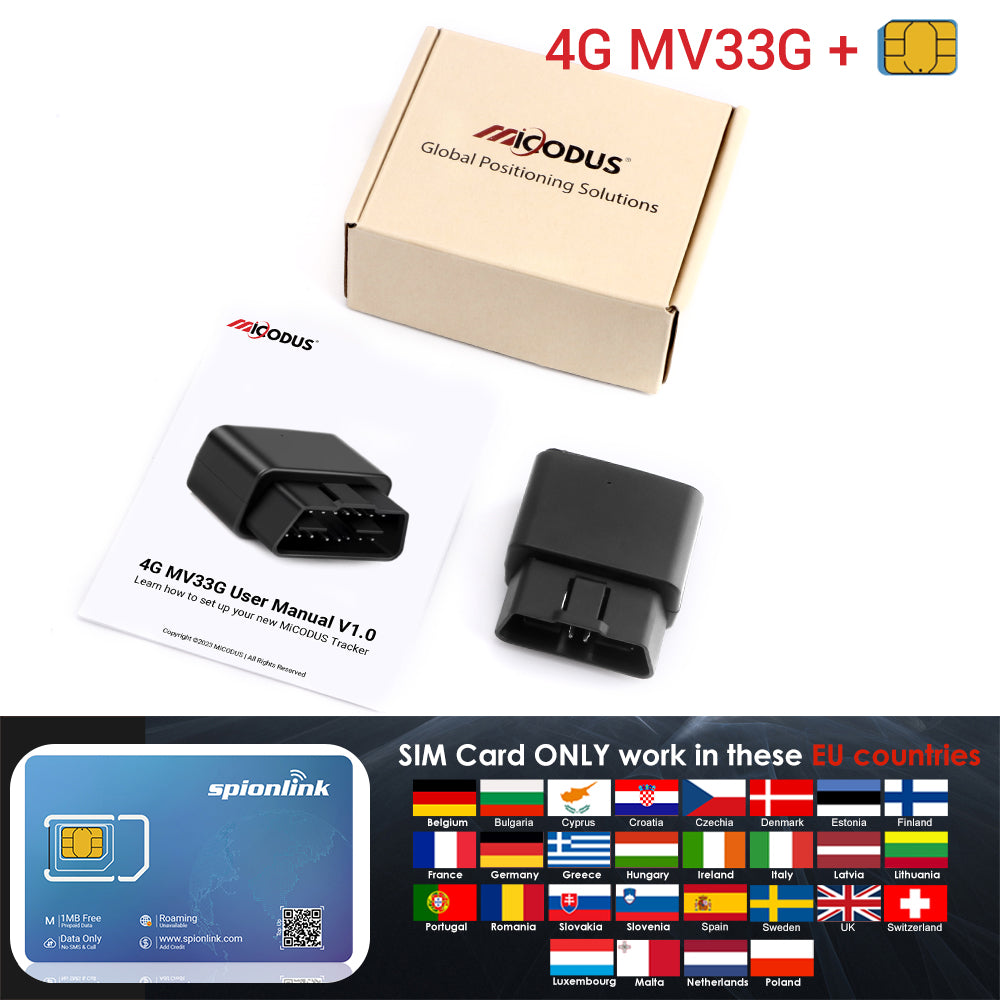 4G OBD2 Vehicle GPS Tracker Realtime MiCODUS MV33G Plug Play Mini OBD Car GPS Tracking Device With Voice Monitoring