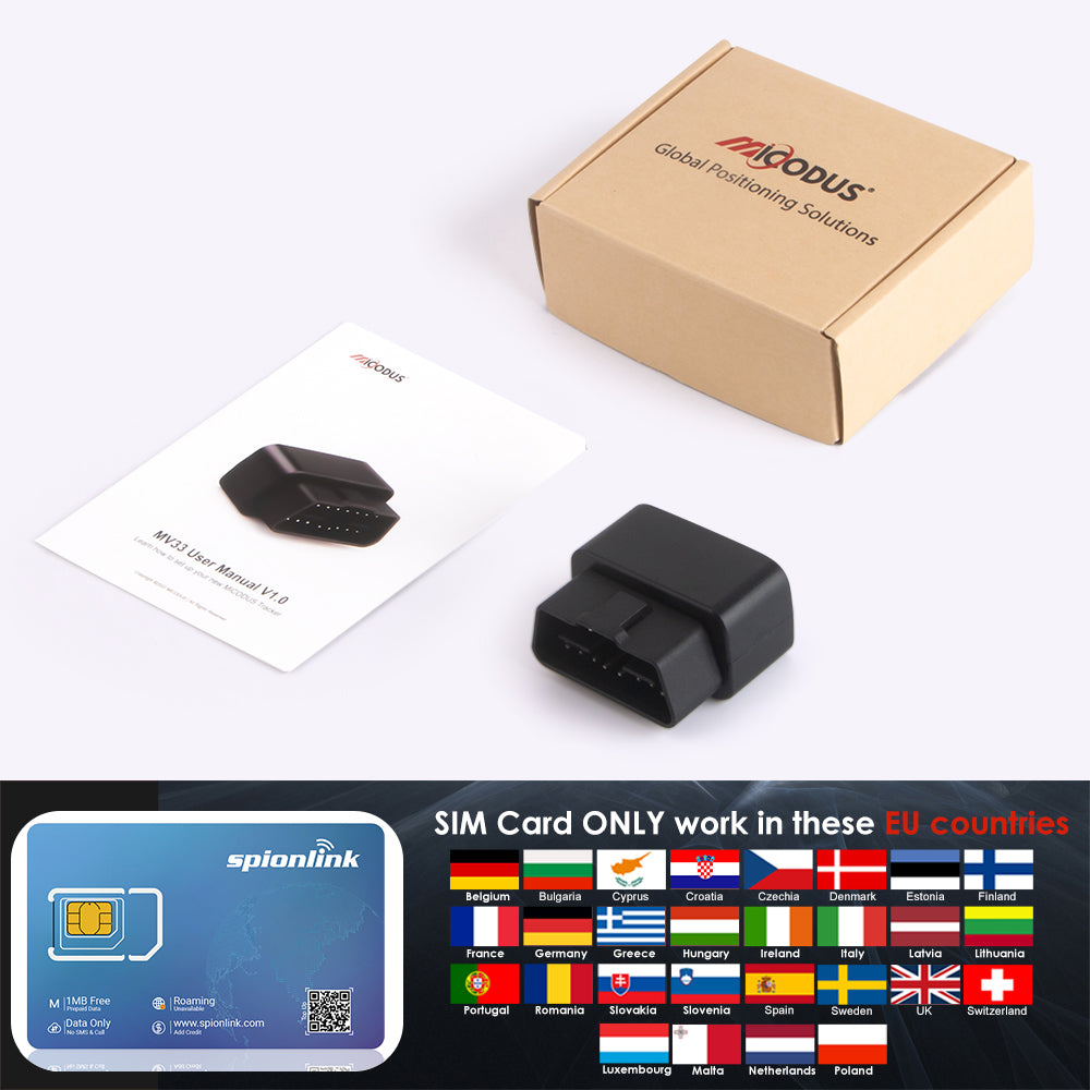 Vehicle OBD GPS Tracker Ream Time MiCODUS MV33 Plug and Play Mini Smart Car OBD2 Gps Tracking Device With IOS Android APP