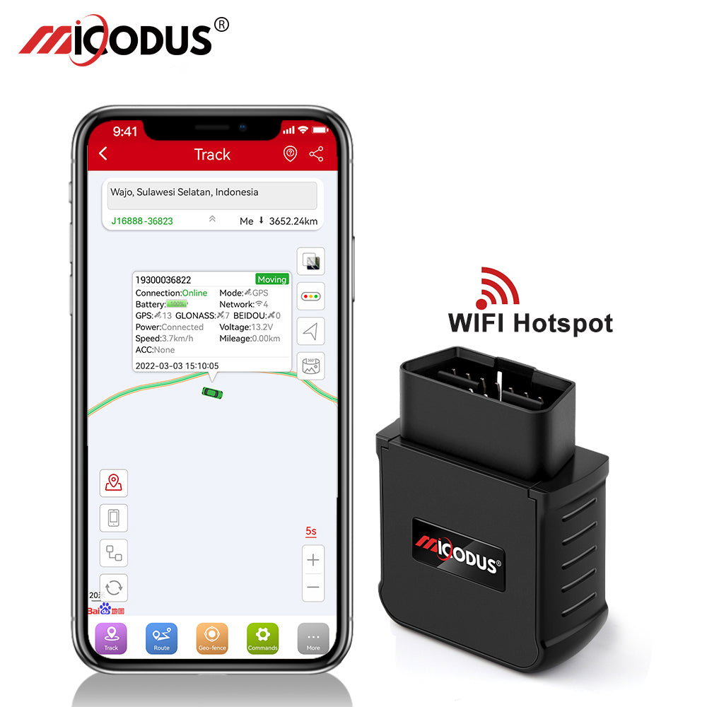 Wifi Hotspot Car OBD2 GPS Tracker 4G MiCODUS MV55G Pro Canbus Diagnosis Realtime Vehicle OBD Tracking Device