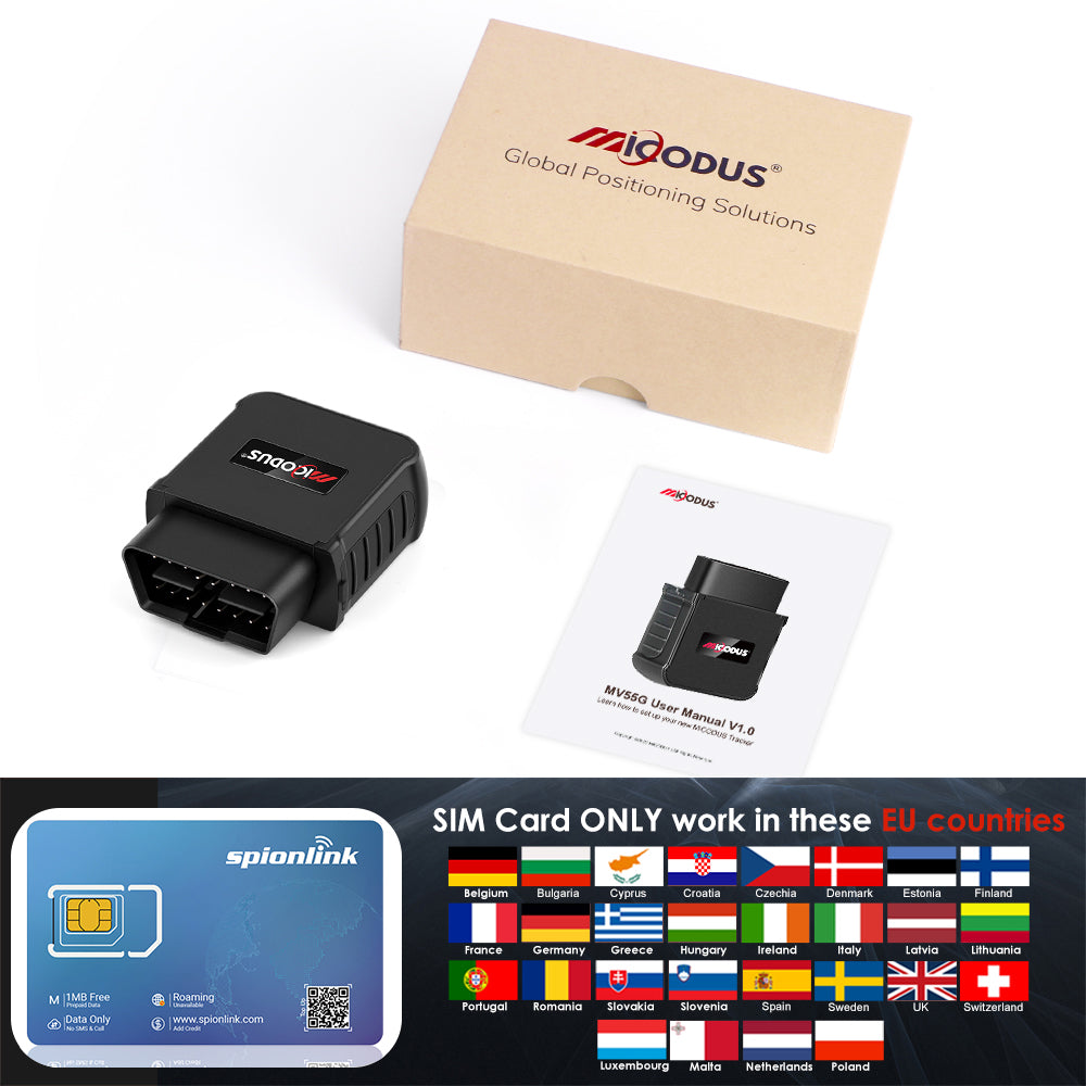 Canbus Reading Diagnostic OBD2 4G GPS Tracker Vehicle Locator Plug Play MiCODUS MV55G Car OBD GPS Tracking Device Lifetime Free APP