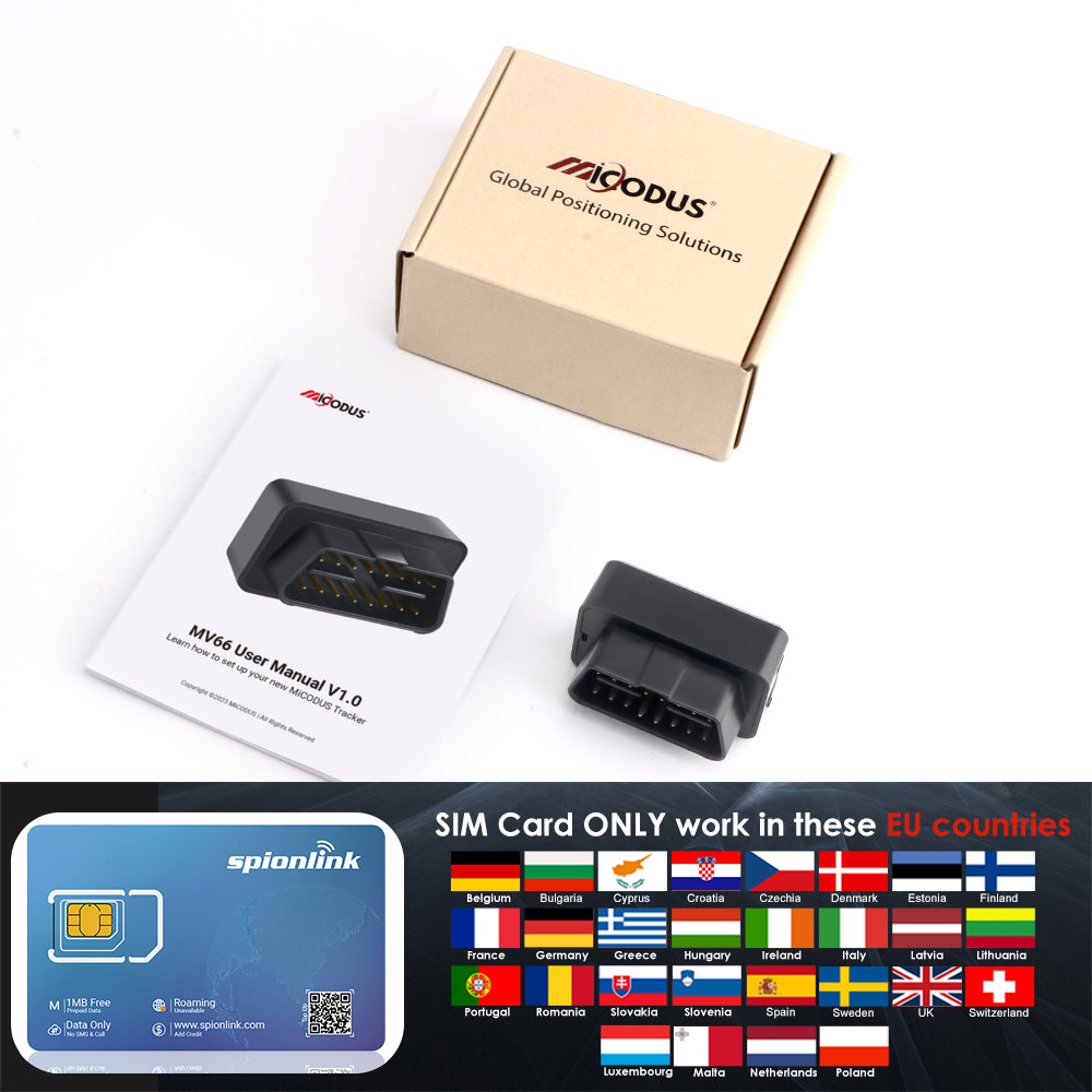 Car OBD2 GPS Tracker Voice Monitoring ACC Status Detection MiCODUS MV66 Mini Vehicle Tracking Device Plug and Play