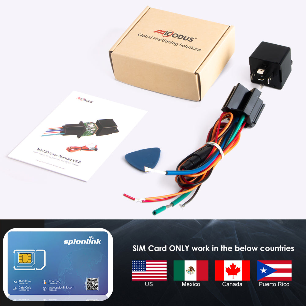 Lifetime Free Tracking Platrform Car Relay GPS Tracker MiCODUS MV730 Engine Cut Off Mini Hidden Motorcycle Location Device