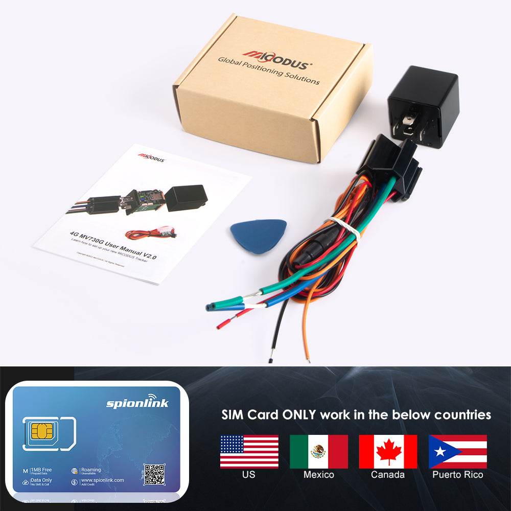GNSS Vehicle Locator MiCODUS MV730G Mini Relay Car GPS Tracker 4G Engine Shut Off GPS Tracking Device for Motorcycle
