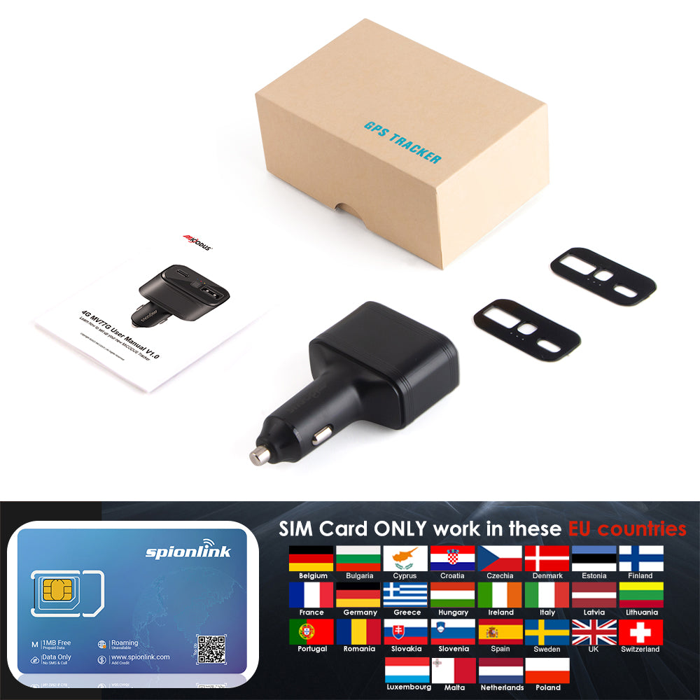 4G Car Charger GPS Tracker MiCODUS MV77G Plug and Play Wireless Vehicle Tracking Device With SOS Panic Button