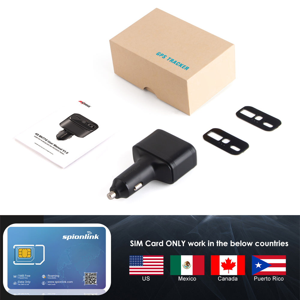 4G Car Charger GPS Tracker MiCODUS MV77G Plug and Play Wireless Vehicle Tracking Device With SOS Panic Button