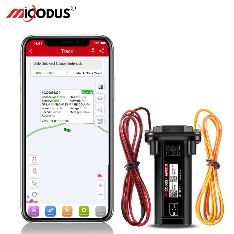 Mini Car GPS Tracking Device Waterproof Realtime Location MiCODUS MV901N Remotely Cut Off Fuel Motorcycle GPS Tracker