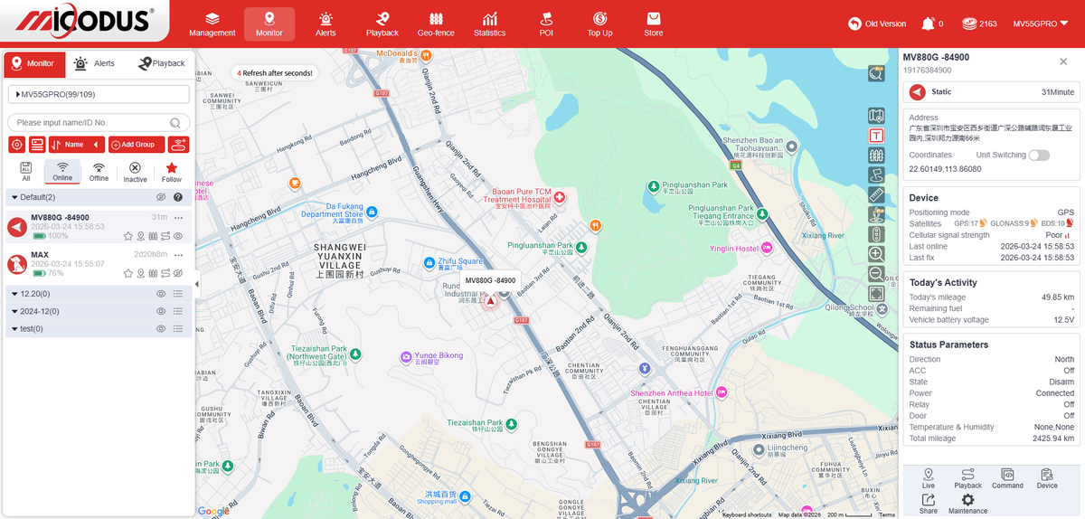 Real-time GPS Tracking