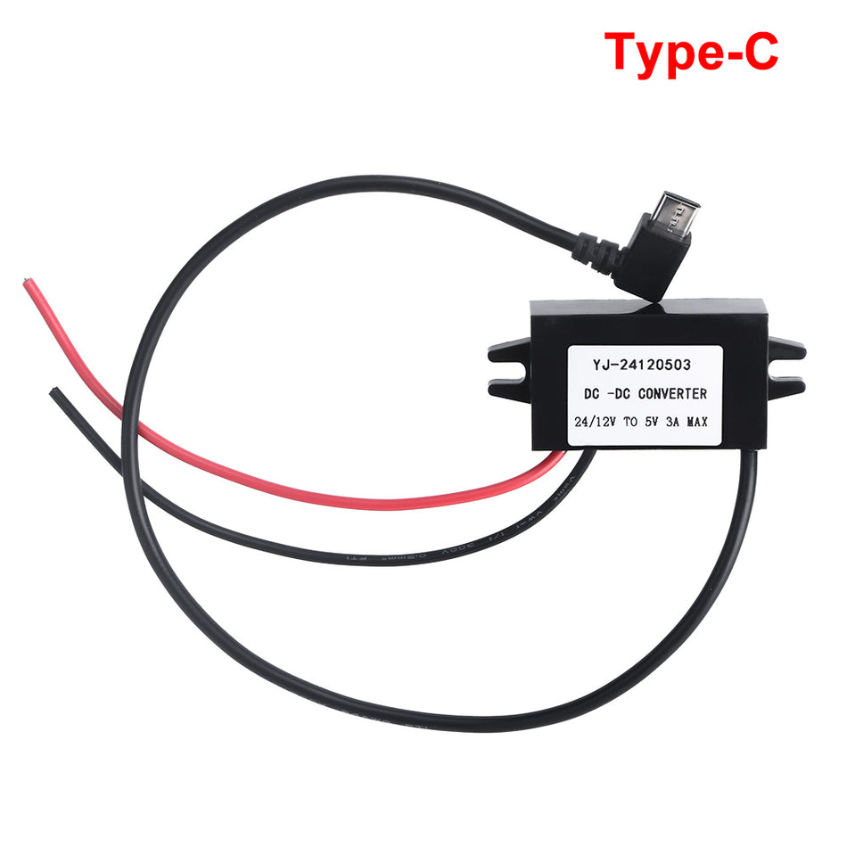 12V 24V Type-C USB Power Supply Car Charger for MiCODUS Wireless Gps Tracking Device Charging